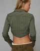 BDG BDG Primrose Cropped Long Sleeve Button-Down Blouse in Yellow, Women's at Urban Outfitters - 4