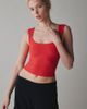 BDG BDG Ribbed Square Neck Tank Top in Maroon, Women's at Urban Outfitters - 1