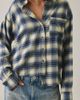 BDG BDG Riley Oversized Flannel Button-Down Shirt in Blue, Women's at Urban Outfitters - 1