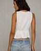 BDG BDG Samia Bow Detail Plunging V-Neck Tank Top in Ivory, Women's at Urban Outfitters - 4