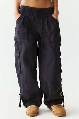 BDG BDG San Diego Full Length Baggy Cargo Pants in Washed Black, Women's at Urban Outfitters