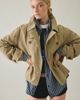 BDG BDG Scout Cotton Double Breasted Cropped Trench Coat Jacket in Tan, Women's at Urban Outfitters - 1