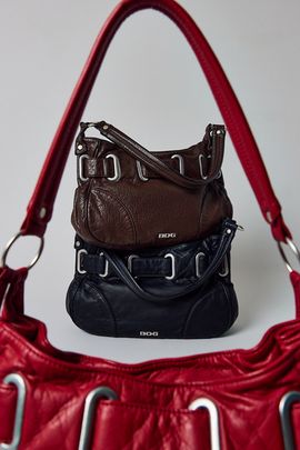 BDG BDG Sonny Belted Faux Leather Shoulder Bag in Black, Women's at Urban Outfitters