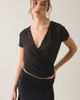 BDG BDG Soren Reversible Surplice Short Sleeve Top in Black, Women's at Urban Outfitters - 1