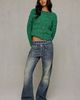 BDG BDG Spruce Textured Knit Boatneck Sweater in Dark Green, Women's at Urban Outfitters - 1