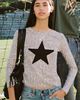 BDG BDG Star Graphic Printed Long Sleeve Spill The Tee in Leopard Print, Women's at Urban Outfitters - 1