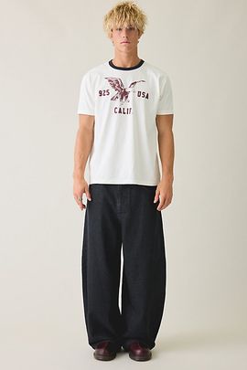 BDG BDG Stripe Pattern Cocoon Fit Jeans in Washed Black, Men's at Urban Outfitters