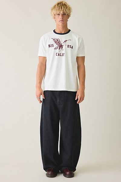 BDG BDG Stripe Pattern Cocoon Fit Jeans in Washed Black, Men's at Urban Outfitters