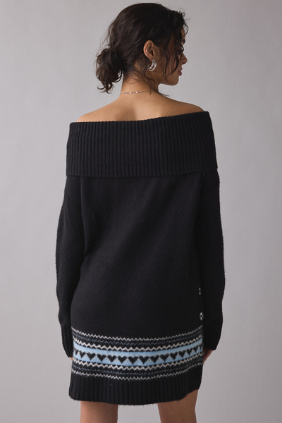 urban outfitters off the shoulder sweater dress Bdg Urban Outfitters Off-The-Shoulder Ribbed Sweater Dress In Black - 60% Off