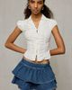 BDG BDG Sweet Talker Tiered Ruffle Denim Mini Skirt in Blue, Women's at Urban Outfitters - 5