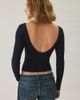 BDG BDG Tara Tight Ribbed Low-Back Boatneck Long Sleeve Tee in Black, Women's at Urban Outfitters - 2