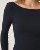 BDG BDG Tara Tight Ribbed Low-Back Boatneck Long Sleeve Tee in Black, Women's at Urban Outfitters - 3