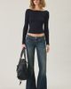 BDG BDG Tara Tight Ribbed Low-Back Boatneck Long Sleeve Tee in Black, Women's at Urban Outfitters - 4