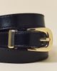 BDG BDG Thin Leather Belt in Black/Gold, Women's at Urban Outfitters - 1