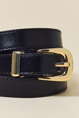 BDG BDG Thin Leather Belt in Black/Gold, Women's at Urban Outfitters