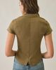BDG BDG Tori Short Sleeve Frog Button-Down Shirt in Black, Women's at Urban Outfitters - 5