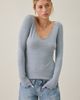 BDG BDG Vivi Plunging Scoop Neck Long Sleeve Tee in Slate, Women's at Urban Outfitters - 3