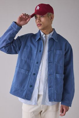 BDG BDG Washed French Chore Jacket in Blue, Men's at Urban Outfitters