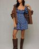 BDG BDG With Love Plaid Puff Sleeve Mini Dress in Navy, Women's at Urban Outfitters - 4