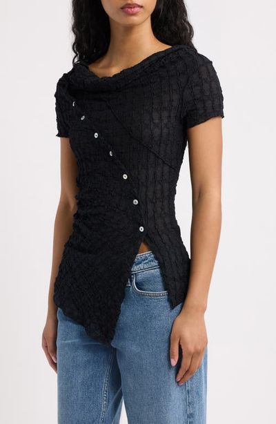 BDG Urban Outfitters BDG Urban Outfitters Asymmetrical Button Textured Top