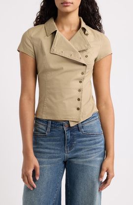 BDG Urban Outfitters BDG Urban Outfitters Blake Military Short Sleeve Top