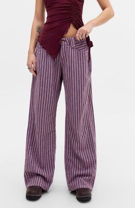 BDG Urban Outfitters BDG Urban Outfitters Kayla Stripe Linen Wide Leg Pants