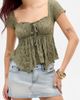 BDG Urban Outfitters BDG Urban Outfitters Piper Asymmetric Hem Stretch Lace Top - 1