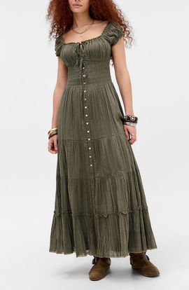 BDG Urban Outfitters BDG Urban Outfitters Samira Smocked Maxi Dress