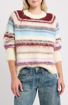 BDG Urban Outfitters BDG Urban Outfitters Stripe Brushed Crewneck Sweater