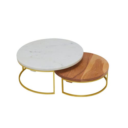 Be Home Be Home Garnet Raised Platters - Nested Set of 2