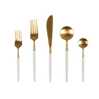 Be Home Be Home White and Gold Flatware Set 