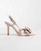 Be Mine Be Mine Anica slingback heeled shoes with bow in blush satin-pink - 1