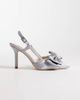 Be Mine Be Mine Anica slingback heeled shoes with bow in gray satin - 1