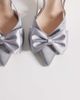 Be Mine Be Mine Anica slingback heeled shoes with bow in gray satin - 2