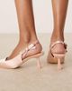 Be Mine Be Mine Bridal Almeria slingback heeled pumps with bow detail in satin blush-pink - 3