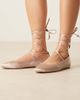 Be Mine Be Mine Bridal April tie leg ballet flats in blush satin-pink - 1