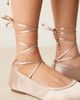 Be Mine Be Mine Bridal April tie leg ballet flats in blush satin-pink - 2