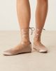 Be Mine Be Mine Bridal April tie leg ballet flats in blush satin-pink - 4