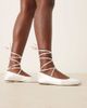 Be Mine Be Mine Bridal April tie leg ballet flats in ivory satin-White - 1