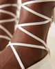 Be Mine Be Mine Bridal April tie leg ballet flats in ivory satin-White - 4