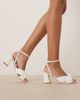 Be Mine Be Mine Bridal Belle mid heel sandals with bow in white - 1