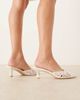 Be Mine Be Mine Bridal Charmi kitten heel mules in white lace - 1
