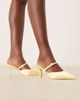 Be Mine Be Mine Bridal Demina heeled mules in buttermilk yellow satin - 1