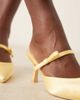 Be Mine Be Mine Bridal Demina heeled mules in buttermilk yellow satin - 2