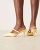 Be Mine Be Mine Bridal Demina heeled mules in buttermilk yellow satin - 3