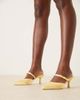 Be Mine Be Mine Bridal Demina heeled mules in buttermilk yellow satin - 4