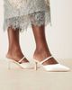 Be Mine Be Mine Bridal Demina heeled mules in ivory satin-White - 1