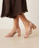Be Mine Be Mine Bridal Divaa plissé block heeled sandals in blush satin-pink - 1