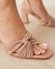 Be Mine Be Mine Bridal Divaa plissé block heeled sandals in blush satin-pink - 2
