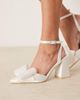 Be Mine Be Mine Bridal Flavia block heel shoes with bow in ivory-White - 3